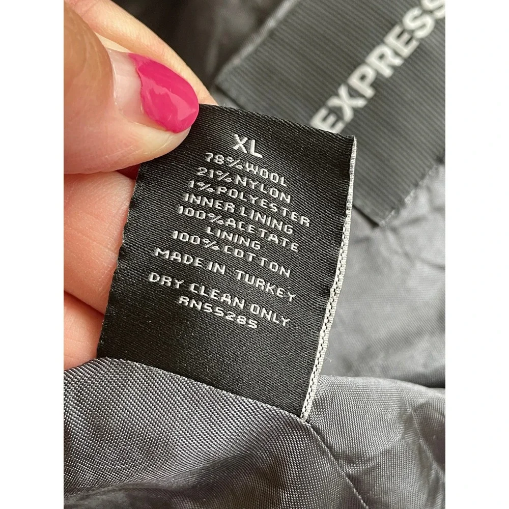 NWT 2007 *Almost Vintage* Express Men's Gray Herringbone Wool Blend Suit Vest XL
